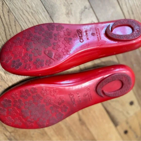 Oka-B Red Ballet Flats – Equestrian Bit Detail, Slip-On Comfort Shoes - Picture 2 of 2